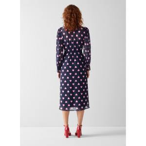 L.K. Bennett Cody Navy-Multi Heart Print Shrit Dress